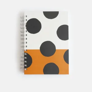 Cream and Tan Mono Spot Spiral Notebook