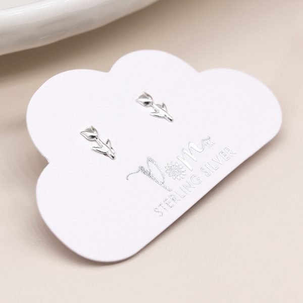 Sterling Silver Tulip Stud Earrings