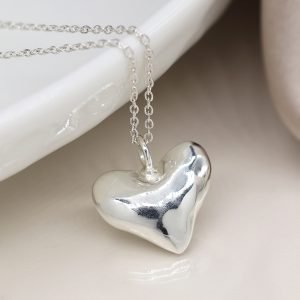 Sterling Silver Heart Nugget Necklace