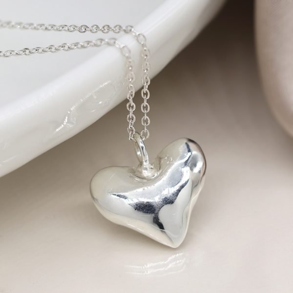 Sterling Silver Heart Nugget Necklace