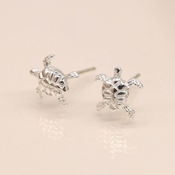 Sterling Silver Mini Turtle Earrings