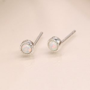 Alternative view of Sterling Silver Opal Studs