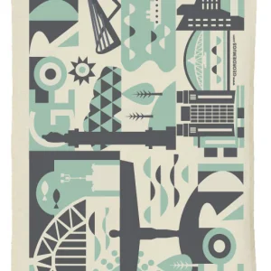 Alternative view of Geordie City Tea Towel