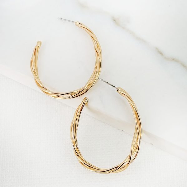Twisted Oval Hoop Earrings