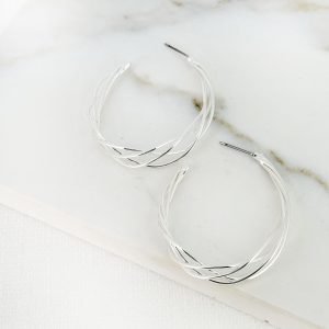 Alternative view of Twisted Oval Hoop Earrings