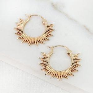 Alternative view of Sun Rays Hoop Earrings
