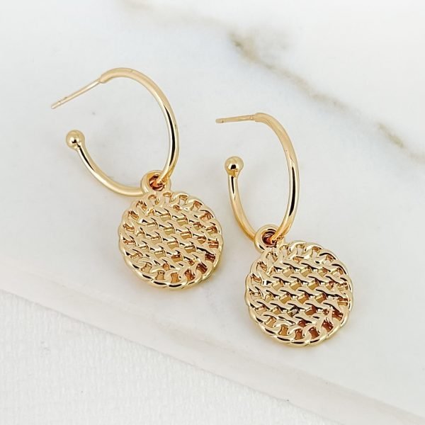 Waffle Disc Earrings