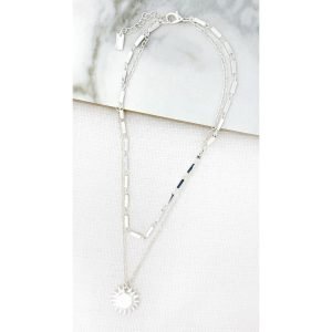 Silver Sunburst Necklace