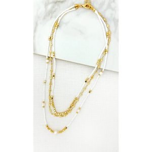 Multi Layered Short Beaded Stars Necklace