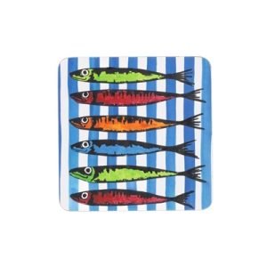 Rainbow Sardine Blue Stripe Coasters