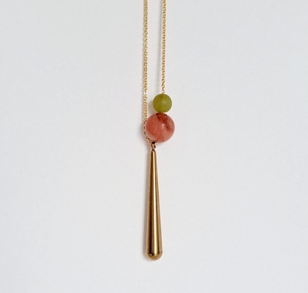 Kira Teardrop and Gemstone Necklace
