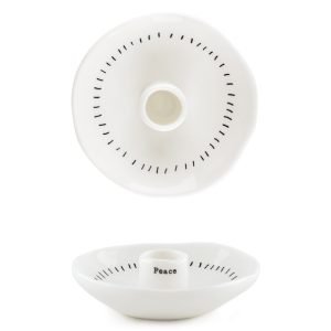 Alternative view of Peace Porcelain Candle Holder
