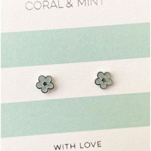Pale Blue Bubble Flower Studs