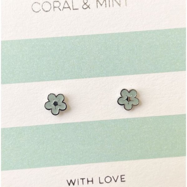 Pale Blue Bubble Flower Studs