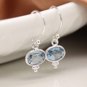 Sterling Silver Blue Topaz Earrings