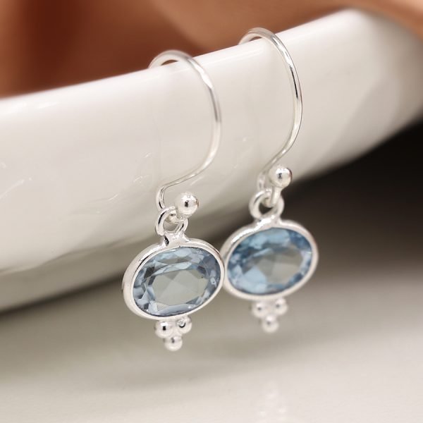 Sterling Silver Blue Topaz Earrings