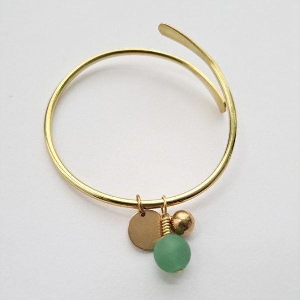 Brass Bracelet with Aventurine Gemstone