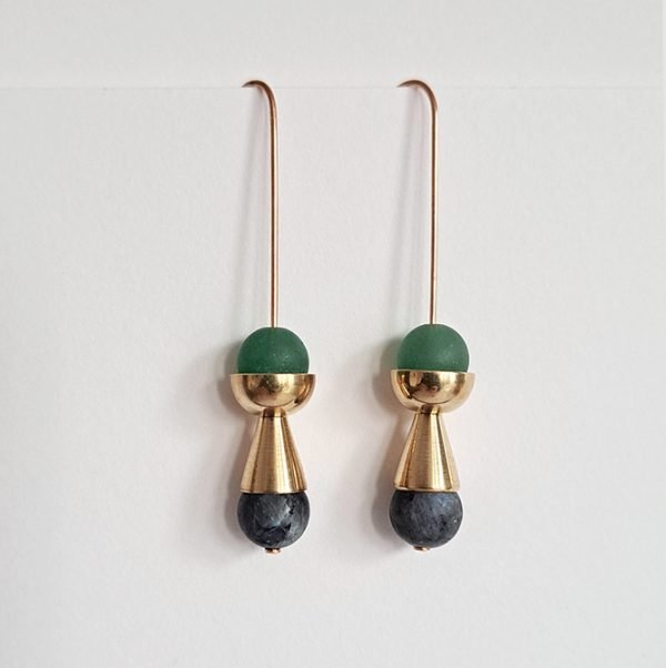 Gemstone Cup and Cone Earringst