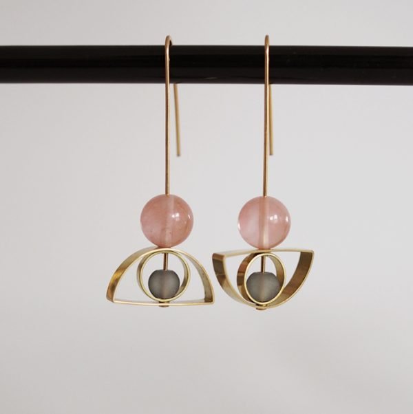 Gemstone Arch Earrings
