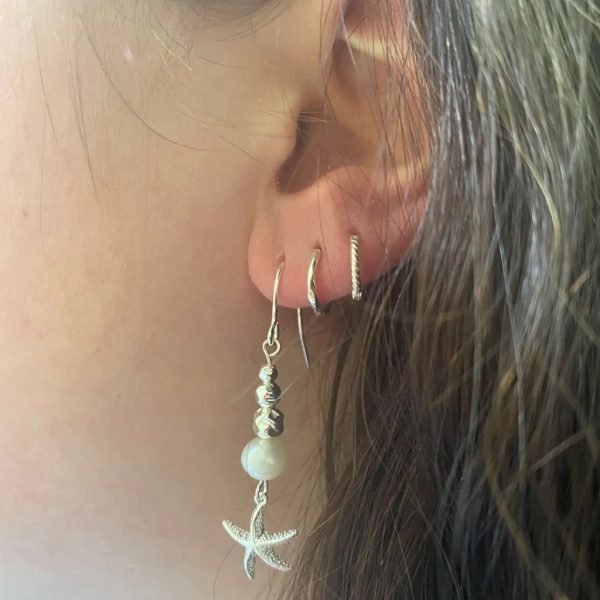 Pearl and Starfish Drop Earrings