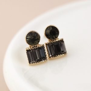 Gold black crystal with border studs