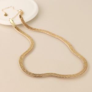 Alternative view of Golden liquid chain necklace