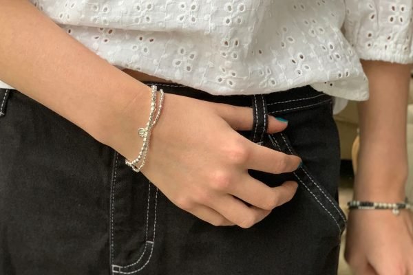 Sabal Minor Silver Nugget Stretchy Bracelet set