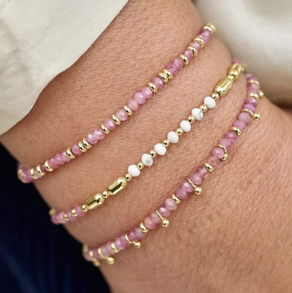 Harmony Pink Tourmaline Gold Bracelet