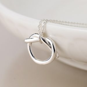Alternative view of Silver plated knot pendant necklace