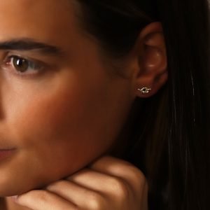 Alternative view of Silver plated dainty knot earrings