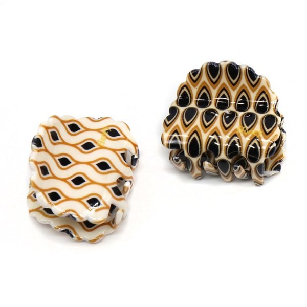 Two Pack Retro Print Claw Clip