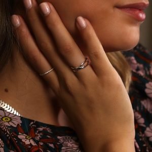 Alternative view of Sterling silver crossover ring