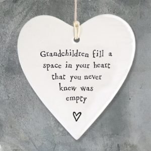 Alternative view of Grandchildren Porcelain Hanging Heart