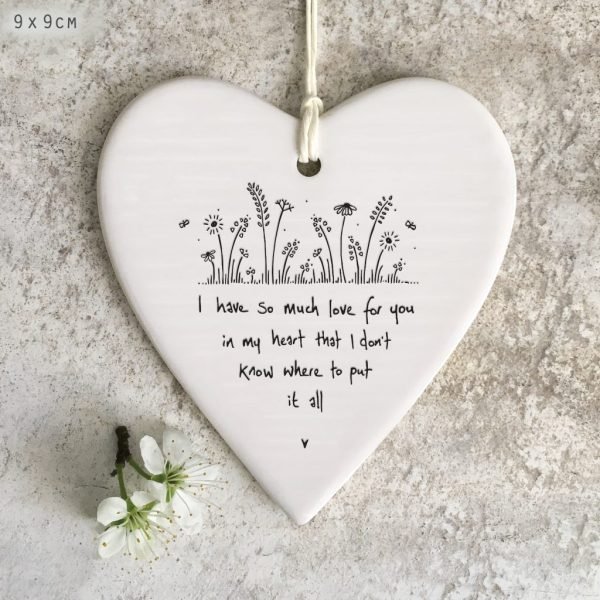 I Have So Much Love Porcelain Hanging Heart