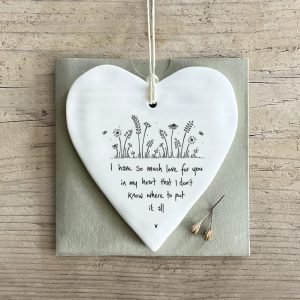 Alternative view of I Have So Much Love Porcelain Hanging Heart