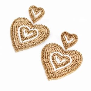 Beaded Heart Earrings