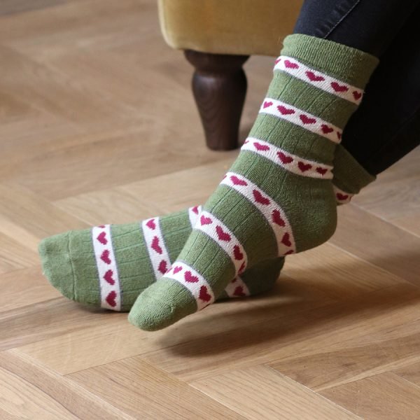 Cable Knit / Heart Sock Duo Pack
