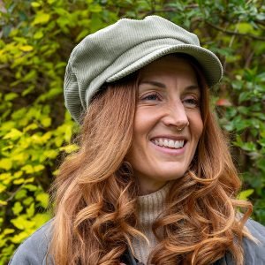 Sage Green Corduroy Baker Boy Hat