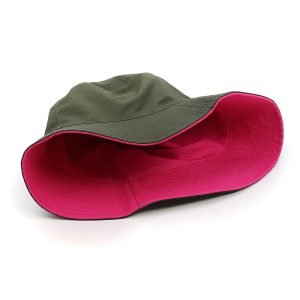 Alternative view of Khaki Green and Pink Contrast Bucket Hat