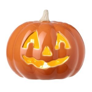 Light Up Porcelain Pumpkin