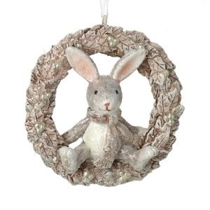 Hanging Bunny Wreath Christmas Decoration