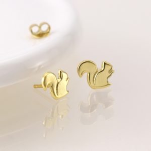 Alternative view of Gold Plated Squirrel Earrings