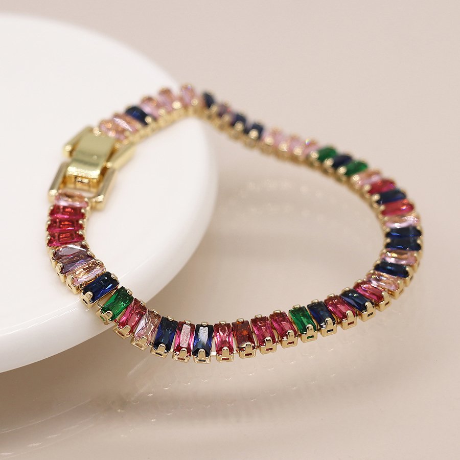 Rainbow Baguette Tennis Bracelet - Image 3