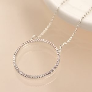 Alternative view of Sparkling Circle Pendant Necklace