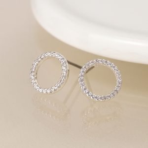 Sparkling Circle Stud Earrings