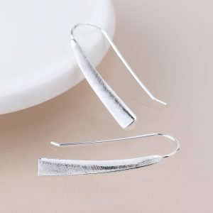 Alternative view of Modern Minimalist Brushed Texture Drop Earrings
