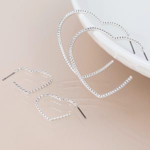 Alternative view of Twisted Heart Hoop Earring Set