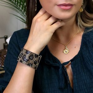 Bronze Mix Animal Print Cuff