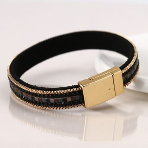 Alternative view of Black and Gold Magnetic Bracelet