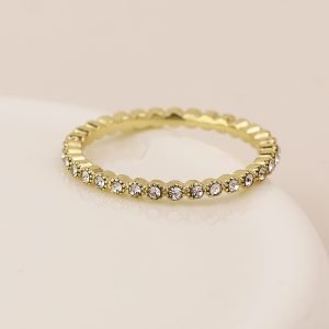 Gold Plated Crystal Eternity Band